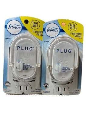 Set of 2 Febreze Fade Defy PLUG Scented Oil Warmers with Low-Level Indicator Lig